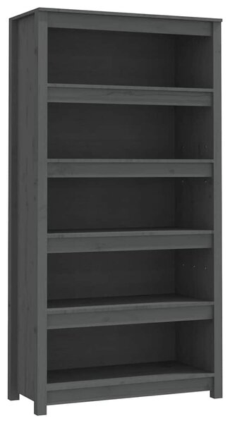 VidaXL szürke tömör fenyőfa könyvszekrény 80x35x154 cm