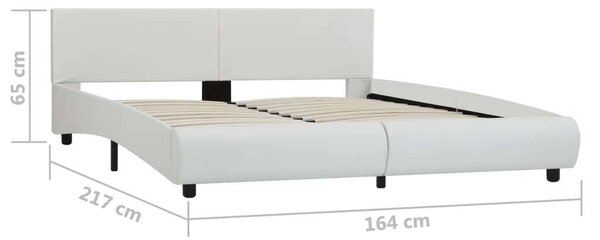 VidaXL fehér LED-es műbőr ágykeret 160 x 200 cm