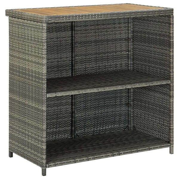 VidaXL 3 részes szürke polyrattan bárszett