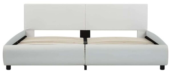 VidaXL fehér LED-es műbőr ágykeret 160 x 200 cm