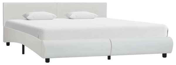 VidaXL fehér LED-es műbőr ágykeret 160 x 200 cm