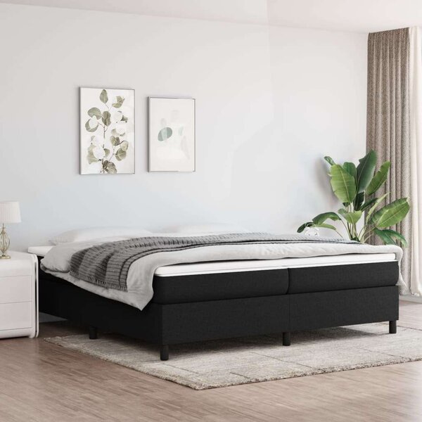 VidaXL fekete szövet rugós ágykeret 200x200 cm