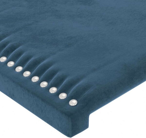 Bársony Ágyfejtámla LED-es - Sötétkék - 103x16x118/128cm