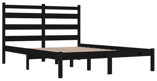 VidaXL Fekete Tömörfenyő Ágykeret - 200x200 cm
