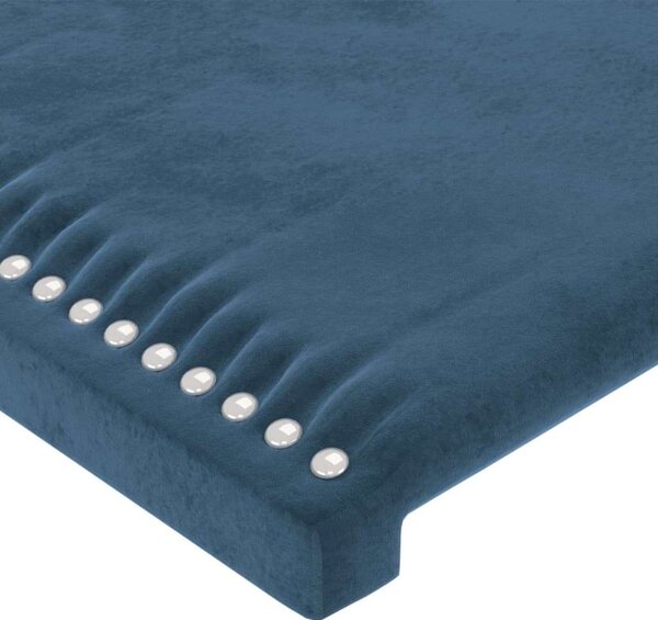 Bársony Ágyfejtámla LED-es - Sötétkék - 103x16x118/128cm