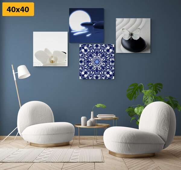 Képszett Feng Shui fehér-kék változatban
