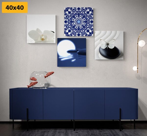 Képszett Feng Shui fehér-kék változatban