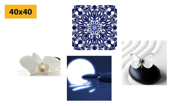 Képszett Feng Shui fehér-kék változatban