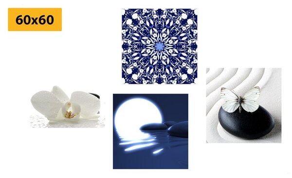 Képszett Feng Shui fehér-kék változatban