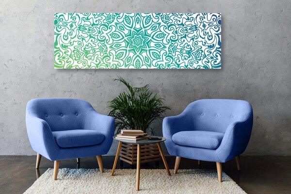 Kép kékes zöld Mandala