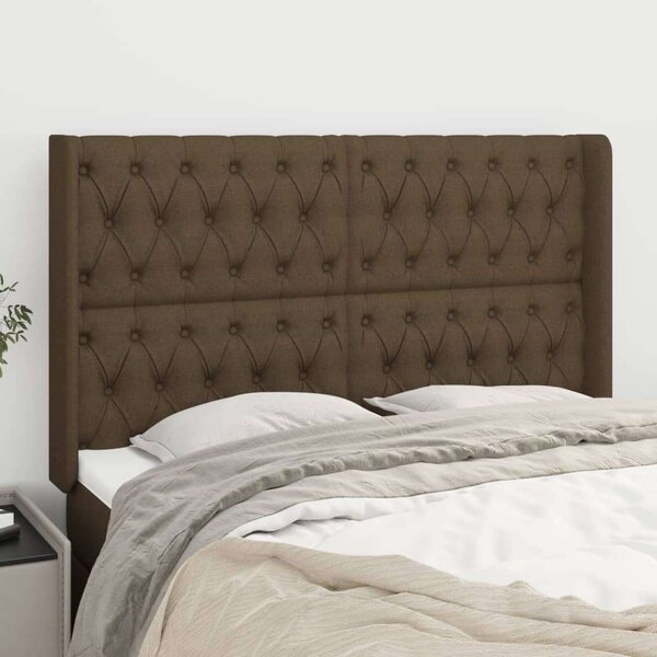 VidaXL Fejtámla - Szárnyakkal - Sötétbarna - 147x16x118/128cm