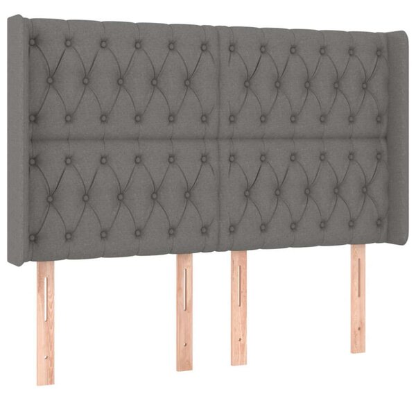 VidaXL sötétszürke szövet LED-es fejtámla 163x16x118/128 cm