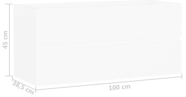 Fehér Fürdőszoba Mosdószekrény - 100 cm