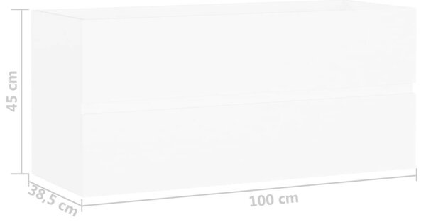 Fehér Fürdőszoba Mosdószekrény - 100 cm