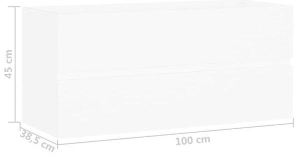 Fehér Fürdőszoba Mosdószekrény - 100 cm
