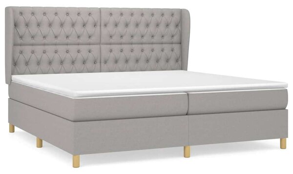 VidaXL világosszürke szövet rugós ágy matraccal 200 x 200 cm