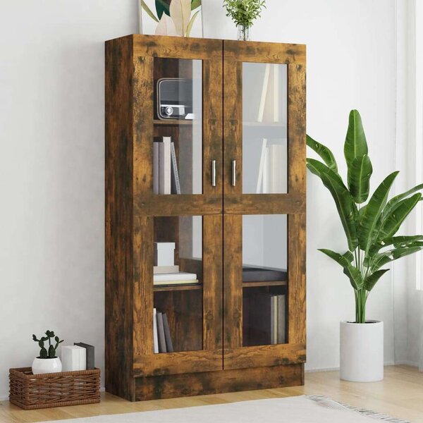 VidaXL füstös tölgy színű szerelt fa vitrinszekrény 82,5x30,5x150 cm