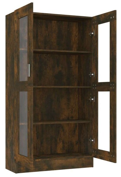 VidaXL füstös tölgy színű szerelt fa vitrinszekrény 82,5x30,5x150 cm