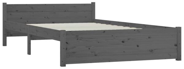 VidaXL szürke tömör fa ágykeret 135x190 cm (4FT6 Double)