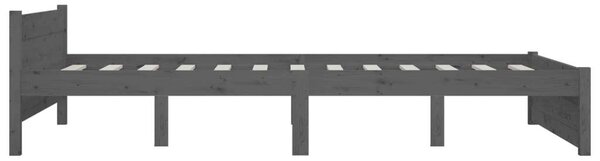 VidaXL szürke tömör fa ágykeret 135x190 cm (4FT6 Double)