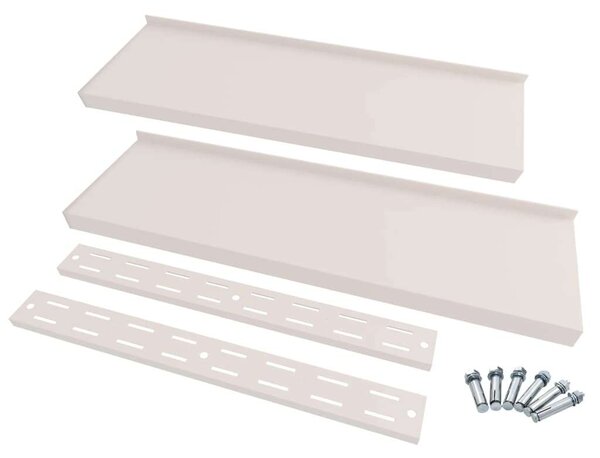 VidaXL Kétpolcos Fali Polc - Rozsdamentes Acél - 200x30 cm