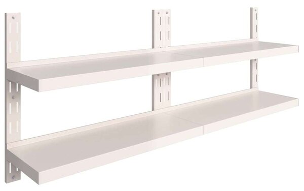 VidaXL Kétpolcos Fali Polc - Rozsdamentes Acél - 200x30 cm
