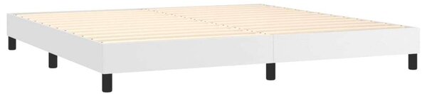 VidaXL fehér műbőr rugós ágy matraccal 200 x 200 cm