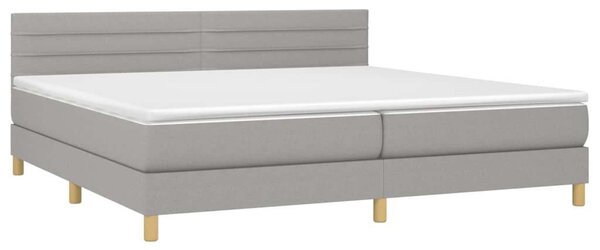 VidaXL világosszürke szövet rugós ágy matraccal 200 x 200 cm