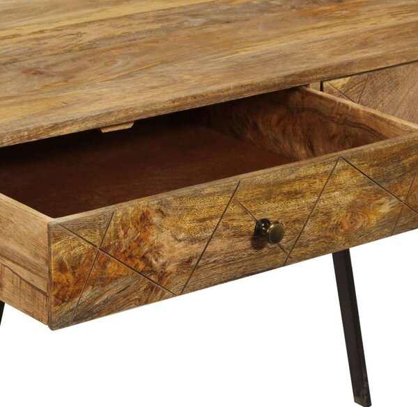 VidaXL Mangófa Íróasztal - 2 Fiókos - 110x50x76 cm