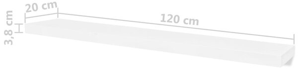 VidaXL Fali Polc - Fehér - 4 db - 120 cm