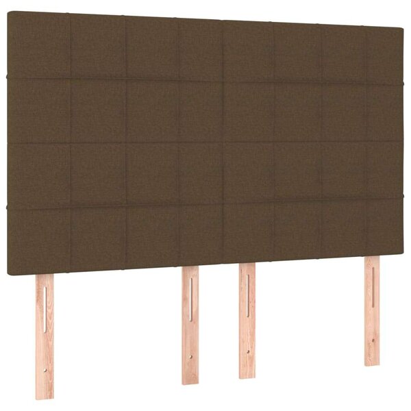 VidaXL sötétbarna szövet LED-es fejtámla 144x5x118/128 cm