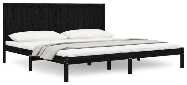 VidaXL Fekete Fenyőfa Ágykeret - 200x200 cm
