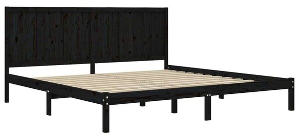 VidaXL Fekete Fenyőfa Ágykeret - 200x200 cm