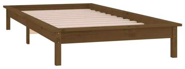 VidaXL Fenyőfa Ágykeret LED-del - 100x200 cm