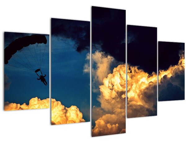 Ejtőernyős a felhőkben képe (150x105 cm)