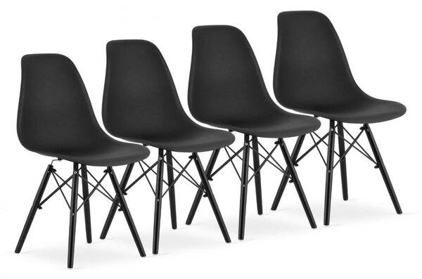 Skandináv stílusú fekete szék szett DARK CLASSIC 3+1 INGYEN!