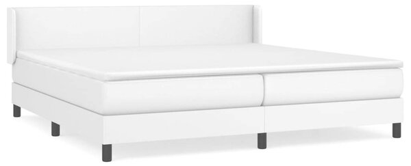 VidaXL fehér műbőr rugós ágy matraccal 200 x 200 cm
