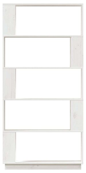 VidaXL Fehér Fenyőfa Könyvespolc/Térelválasztó - 80x25x163,5 cm