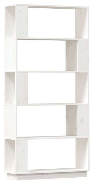 VidaXL Fehér Fenyőfa Könyvespolc/Térelválasztó - 80x25x163,5 cm