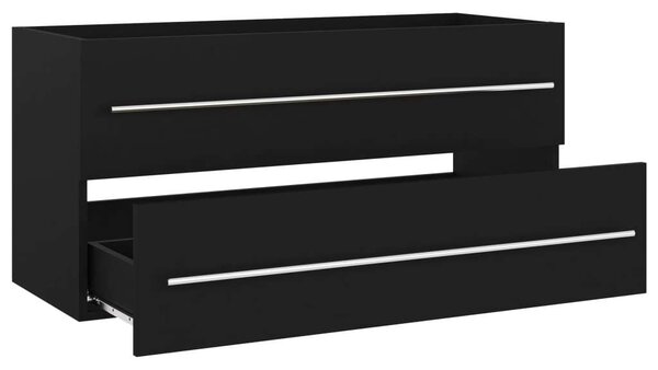 Fekete forgácslap mosdószekrény 100 x 38,5 x 48 cm