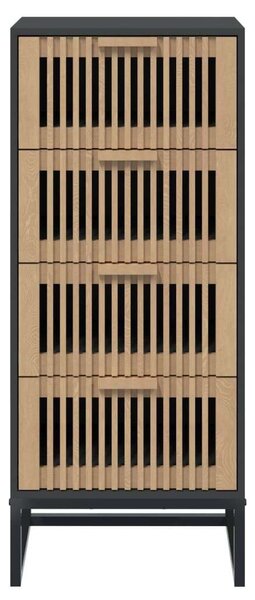 Fekete szerelt fa magasszekrény 40 x 30 x 95 cm