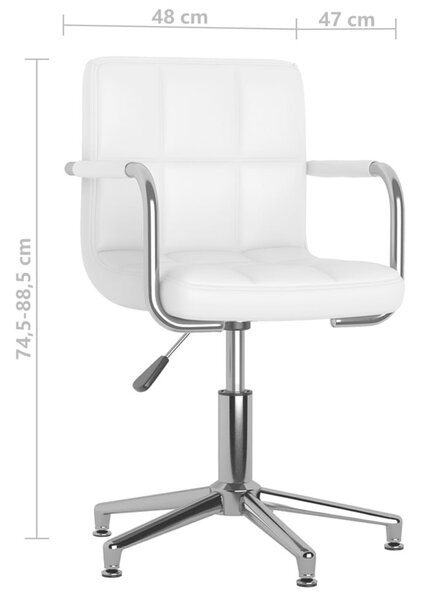 Modern Forgó Étkezőszék - Fehér Műbőr - 2 db-os Szett