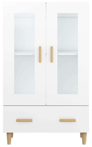 VIDAXL - Fehér Fa Magasszekrény - Üvegajtó - 70x31x115 cm