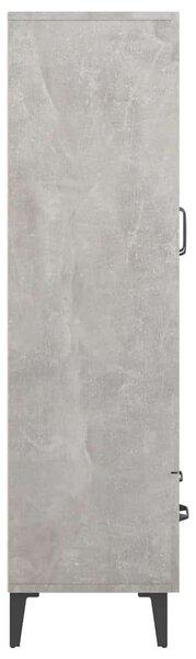 Modern Vitrin Szekrény - Betonszürke - 70x31x115 cm