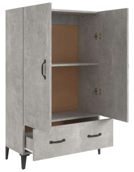 Betonszürke szerelt fa magasszekrény 70 x 31 x 115 cm