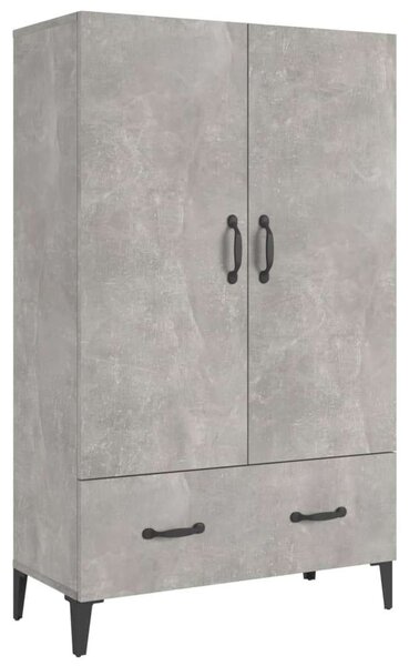 Betonszürke szerelt fa magasszekrény 70 x 31 x 115 cm