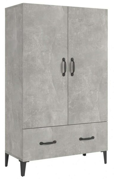 Betonszürke szerelt fa magasszekrény 70 x 31 x 115 cm