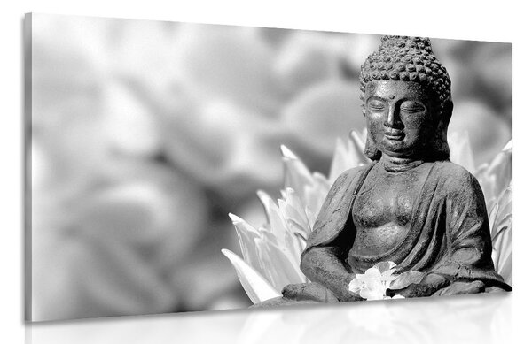 Kép Buddha fekete fehérben