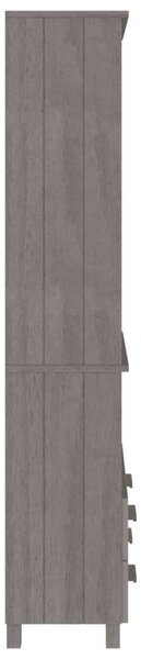Hamar Polcrendszer - Tömör Fenyőfa - 85x35x180 cm - Világosszürke
