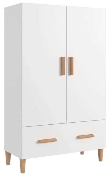 Modern Fehér Fa Szekrény - 70x31x115 cm - Fiókkal és Polcokkal